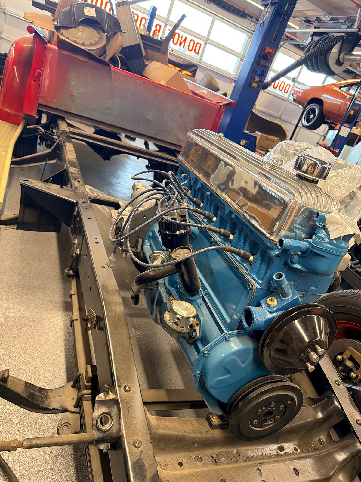 Restored engine ready for the 1953 Chevrolet pickup